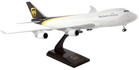 Daron Skymarks Ups 747-400F Airplane Model Building Kit with Gear 1/200-Scale, White,black