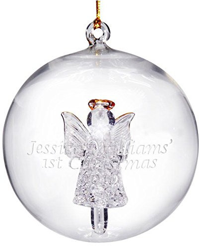 Personalised Glass Christmas Angel Bauble