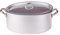 Pentole Agnelli Linea Family Cooking Alluminio Casseruola Ovale con Due Maniglie e Coperchio, Argento, 30 cm