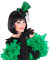 NET TOYS Mini Zylinder Burlesque Minihut am Bügel mit Schleier grün Tänzerin Miniatur Hut Can Can Girl Minizylinder Glitzer Zylinderhut Fascinator Kostüm Accessoire