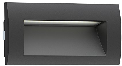 ledscom.de LED Wandeinbauleuchte ZIBAL, Downlight für außen, IP65, schwarz matt, 140 x 70mm, 3,3 W, 223lm, kaltweiß