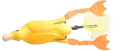 Savage Gear 3D Hollow Entchen Unkrautfrei - schwimmender Topwater-Köder für Raubfischangler, zum Angeln in schwerem Bewuchs und auf Unkraut in Süßwasserseen, Teichen und Flüssen, Hecht, Gelb 10 cm