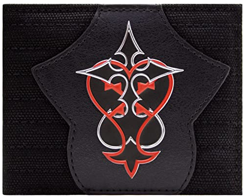 Kingdom Hearts Heartless & Nobody Embleme Geldbörse/Geldbeutel Bi-Fold mit ID & Kartenhalter, Schwarz