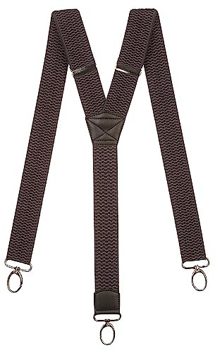 Olata Y Hosenträger mit Karabinerhaken – Frauen- und Herren Hosenträger – 4 cm. Dunkelgrau