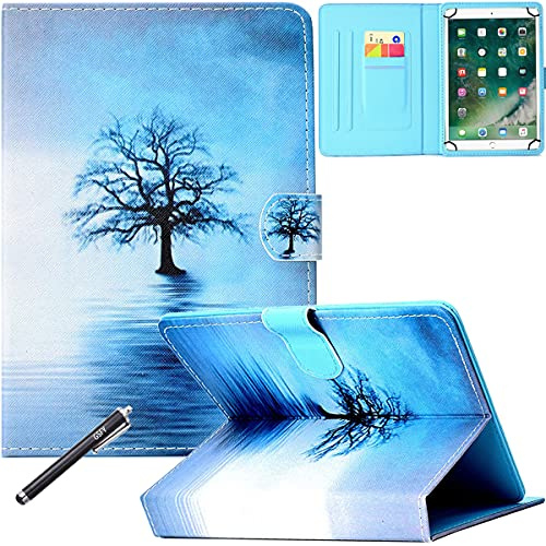 Universal Case for 6.5-7.5 Inch Tablet, Newshine PU Leather Stand Folio Case for Samsung Galaxy Tab 7.0, Amazon Kindle Fire 7 (2015/2017) and All 6.5-7.5 Tablet Models - Blue