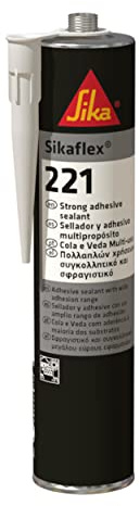 Sika Sikaflex 221 Strong Adhesive Sealant, Grey, 300ml | Multi-Purpose Application – Sandable/Paintable
