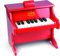Vilac Vintage Holz 18 Tasten Klavier mit Partituren, Musikspielzeug Instrument für Kinder, Lackierung, Keine Batterien erforderlich, vormontiert, verbessert die Kreativität, ab 3 Jahren, Rot