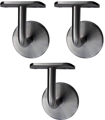 3 x Handlaufträger Handlaufhalter Handlaufstütze starre Ausführung + Abdeckrosette Edelstahl für 42,4mm Handlaufrohr/Holzhandlauf von SO-TOOLS®