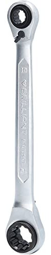 BRILLIANT TOOLS Double Ratchet Box End Wrench 4 in 1 Chiave a cricchetto Doppia, Acciaio al Cromo vanadio, Altro