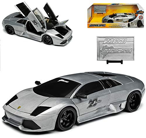 Lamborgihini Murcielago Coupe Silber 20. Geburtstag 2001-2010 1/24 Jada Modell Auto mit individiuellem Wunschkennzeichen