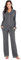 OCCIENTEC - Set Pigiama da Donna Set da Pigiama Classico Morbidissimo Pigiama Lungo in Due Pezzi Camicia da Notte con Bottoni Indumenti da Notte Loungewear per Tutte Le Stagioni (Grigio, XL)