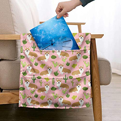 chaqlin Süßer Corgi Armlehnen-Organizer für Liegestuhl, Couch, Sofa, Sessel, Caddy mit 5 Taschen für Smartphone, Bücher, Zeitschriften