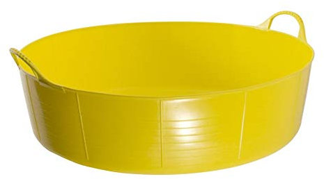 KetoPlastics 35 Litre Large Shallow Flexible 2-Handled Recycled Tub Dog Pool Bath (Yellow)
