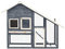 Tidyard Kaninchenstall Hasenstall Holz-Kaninchenstall mit Einer rutschsicheren Rampe Fuer kleine Tier Grau und Weiß 140x63x120 cm Tanne Massivholz