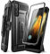 SupCase Outdoor Hülle für Samsung Galaxy S21 FE 5G (6.4'') Handyhülle Bumper Case 360 Grad Schutzhülle Cover [Unicorn Beetle Pro] mit Integriertem Displayschutz und Ständer (Schwarz)