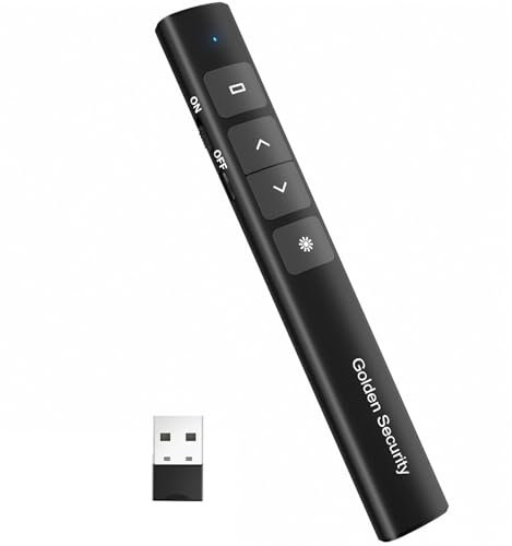 Telecommande Ordinateur Powerpoint Pointeur du Présentateur avec 2.4GHz USB Télécommande Powerpoint Sans Fil Presentation Cliqueur Zapette Powerpoint, pour Présentation, Enseignement, Bureau