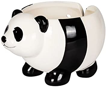 TIAVNTD Cuenco de lana de cerámica, cuenco de lana de panda para proyectos de tejer y ganchillo, almacenamiento de cuenco de lana hecho a mano, protege la lana y evita enredos, 7.8 x 4.2 pulgadas