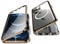 Jonwelsy Case for iPhone 12 Pro Max, 360 Degree Double-sided Protection Compatible with Magsafe Magnetic Adsorption Metal Bumper Front Tempered Glass Back Frosted PC Cover for 12 Pro Max 6.7 (Gold)