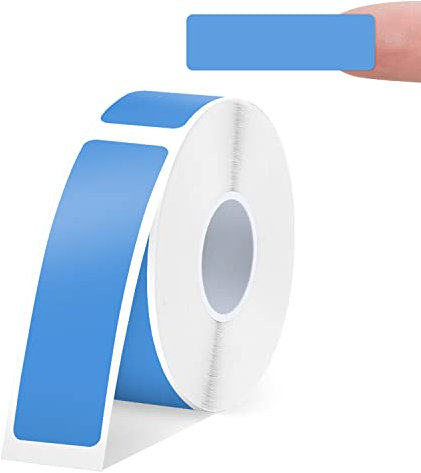 SUPVAN KATASYMBOL wasserfeste Endlos-Etikettenband 12 mm x 40 mm, 170 Etiketten/Rolle für E10 / E11 / E16 Etikettendrucker, Schwarz auf blau