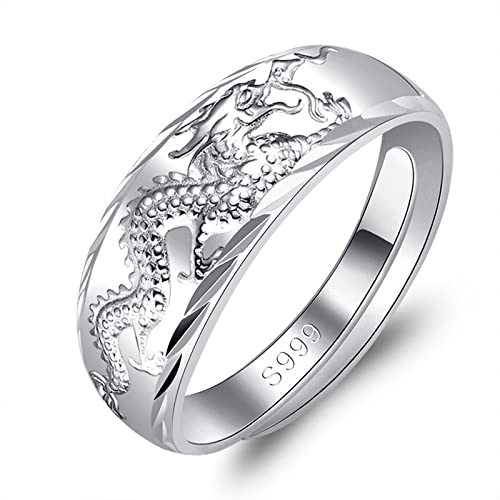 Verstellbare Offene Ringe Für Frauen,Damen Verstellbarer Offener Ring Persönlichkeit Chinesischer Drache Männer Und Frauen Offener Ring Verstellbar Geeignet Für Party, Geburtstag, Valentinstagsg