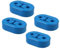 Bohaner 4PCS Universal Heavy Duty Rubber Exhaust Mount Brackets Hangers Blue 11mm 2Hole