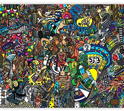 murando Fototapete selbstklebend Abstrakt 441x315cm Foto Tapete Tapetenfolie Möbelfolie Wandverkleidung Wandtapete Motivtapeten Bildtapete Schlafzimmer 3d Effekt Graffiti Street Art Straßenkunst