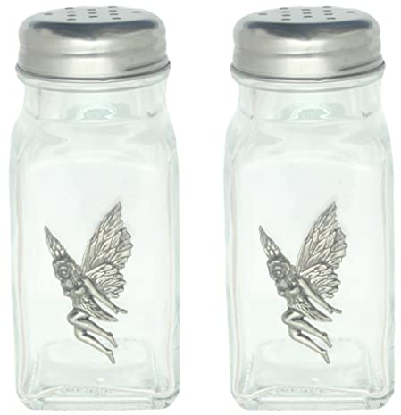 Fairy Leaf Salt and Pepper Glass Shakers Screw Top Cutlery for Home, Restaurant, Cafe GSP 121