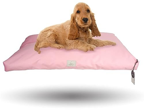 Ligo Tommy - Materasso per Cani Idrorepellente e AntiGraffio, Realizzato in Italia. Cuscino Sfoderabile. Cuccia per Cane antimacchia per uso Interno Esterno.Materassino cani. (S: 70 x 50 cm, ROSA)