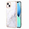 Knoowcase for iPhone 14 Case Marble Silicone Cover Shockproof Bumper Glitter Plated Gold Edges Protective Flexible TPU Rubber Skin Case for iPhone 14 Women,White