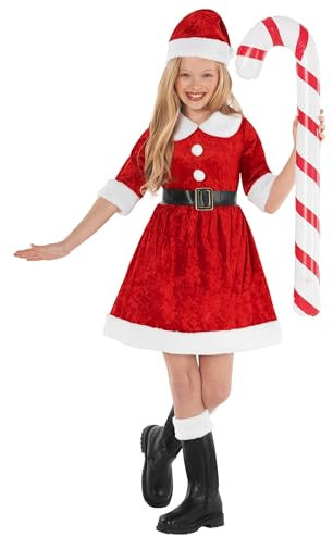 Morph Nikolauskleid für Mädchen, Weihnachtsmann Kostüm, Perfekt für Kinder zu Weihnachten, 4-6 Jahre