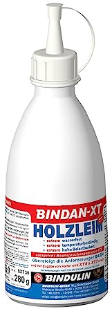 Bindan-XT reiner Kunstharzleim Leim Holzleim Wasserfest extreme Haltbarkeit inkl. 1 Pinsel von E-Com24 (Bindan XT 280gr.)
