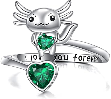 YFN Axolotl Ring für Frauen 925 Sterling Silber Axolotl-Schmuck Geburtstagsgeschenke für Mama Mädchen (7)