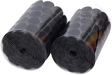 100 coppie di Punti Autoadesivi da 20 mm,Biadesivi Puntini Gancio e Anello Punti Autoadesiv per l'artigianato su carta,plastica,vetro,cuoio,metallo (nero) Adesivo Tondo