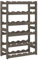 vidaXL Solid Pinewood Wine Rack for 30 Bottles - Grey Freestanding Wave Board Design for Wine Display in Kitchen, Dining Room, Bar