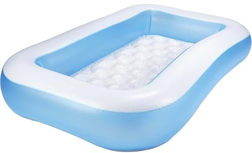 Virsus Piscina Gonfiabile Rettangolare 403NP, misura 166x100x25 cm, Piscinetta per piccoli in Pvc Bianca e Blu, Capacità 90 Litri, Fondo Morbido Antiscivolo, per terrazzo, giardino, spiaggia