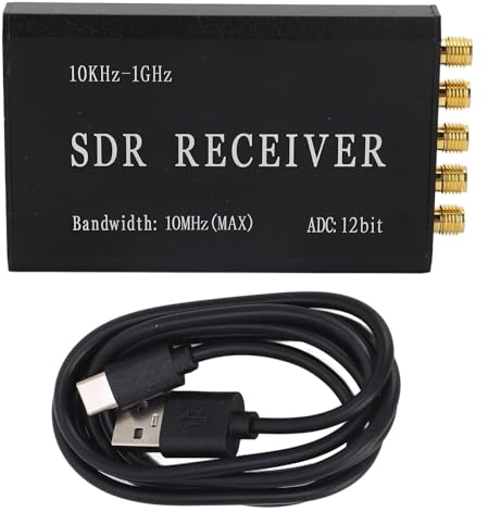 SDR Empfänger Kit,Radioempfangsmodul Definiert Durch Vereinfachte 12 Bit SDR Empfangsmodul 10 MHz Bandbreite Softwaredefiniertes Funkempfangsmodul 10KHz-1GHz 5 Antennenanschlüsse