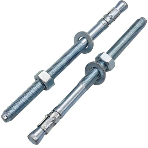 SKIR'CO Lot de 10 chevilles d'ancrage en métal plaqué zinc M12 x 180 mm