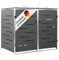 DELUKE 2er Mülltonnenbox JAGU Edelstahl | Anthrazit | 115,5x138x77,5cm | Mülltonnenverkleidung für 2 Tonnen 240L Müllbox aus Metall Mülltonnenschutz Mülltonnendach