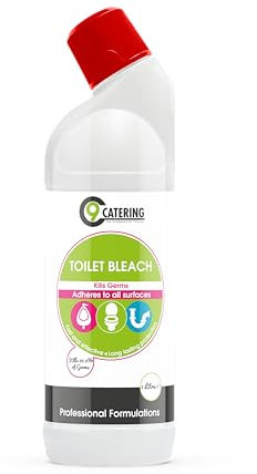 C9 Catering - Toilet Bleach Cleaner | Extra Strong Thick Gel Bleach Disinfectant Liquid | Eliminates Germs & Bacteria - 1 Litre
