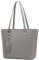 MORGLOVE Damen-Handtaschen, weiches Leder, große Tragetasche, große Kapazität, für Schule, Arbeit, mit Reißverschluss, grau, Minimal