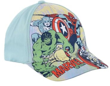 Marvel Avengers Baseball Kappe für Jungen, Design Hulk Thor Capitan America und Spiderman Baseballmütze, Sommerhut für Kinder | Blau
