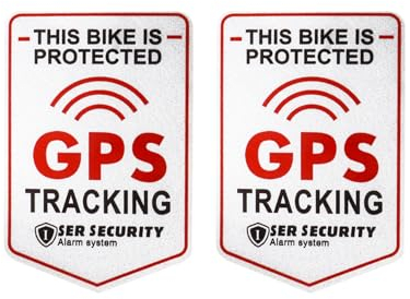 Qaziuy GPS Tracking Aufkleber,GPS Tracking Alarm Sticker mit Schutzlaminat Selbstklebende GPS Aufkleber Weiß für Fahrrad, Motorrad und Auto - Diebstahlschutz