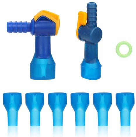 6st Bite Valve mit 2 Geraden und Abgewinkelten Schlauchverbinder für Camelbak, Mundstück-Ersatz Zubehör Inklusive Schlauch-O-Ring für Trinkblase Rucksack Wasserreservoir