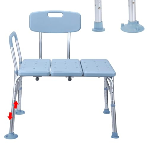 Froadp Badewannensitz Senioren Anti-Rutsch Duschhocker Duschstuhl für Badewanne Höhenverstellbar Badhocker mit Armlehne & Rückenlehne Duschsitz für Ältere Menschen Schwangere Behinderte bis 150 kg