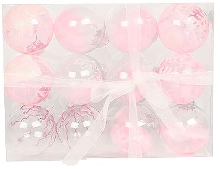 BAYORE Weihnachtskugel Ornamente 12-teiliges Weihnachtsbaumschmuck Set 7 6 cm Bruchsicher Transparent Für Weihnachtsbaumschmuck