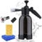 HiGropcore Schaumsprüher Auto für Autowäsche Drucksprühflasche Auto Sprühflasche Cleaning Sprühflasche Garten Sprühschaumreiniger für Autowäsche, Gartenarbeit, Haustierpflege (Schwarz+Handtuch)