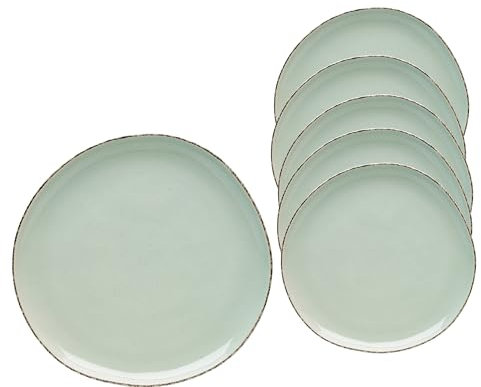 Van Well | URBAN Eßteller flach grün 27,0 cm 6er Set - Steinzeug modernes Geschirr, funktional & stylish