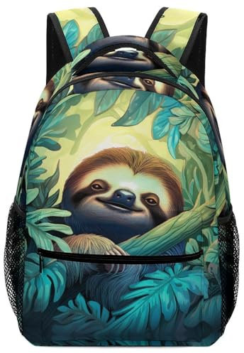 VesFy SüßEs Faultier GroßE KapazitäT Rucksack Tier Ranzen Daypack Buchtasche BüChertasche FüR Jungen MäDchen One Size