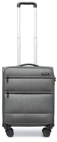 British Traveller Weichgepäck Koffer Trolleys Stoffkoffer Handgepäck Rollkoffer I Reisetrolley Leicht Reisekoffer 4 Rollen & Zahlenschloss Gepäck