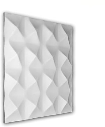 PRO[f]home® - 1 x 3D Wandpaneel 159003 Profhome 60 cm x 3 cm x 60 cm weiß Polyurethan Hartschaum vorgrundiert leicht robust extrem maßhaltig